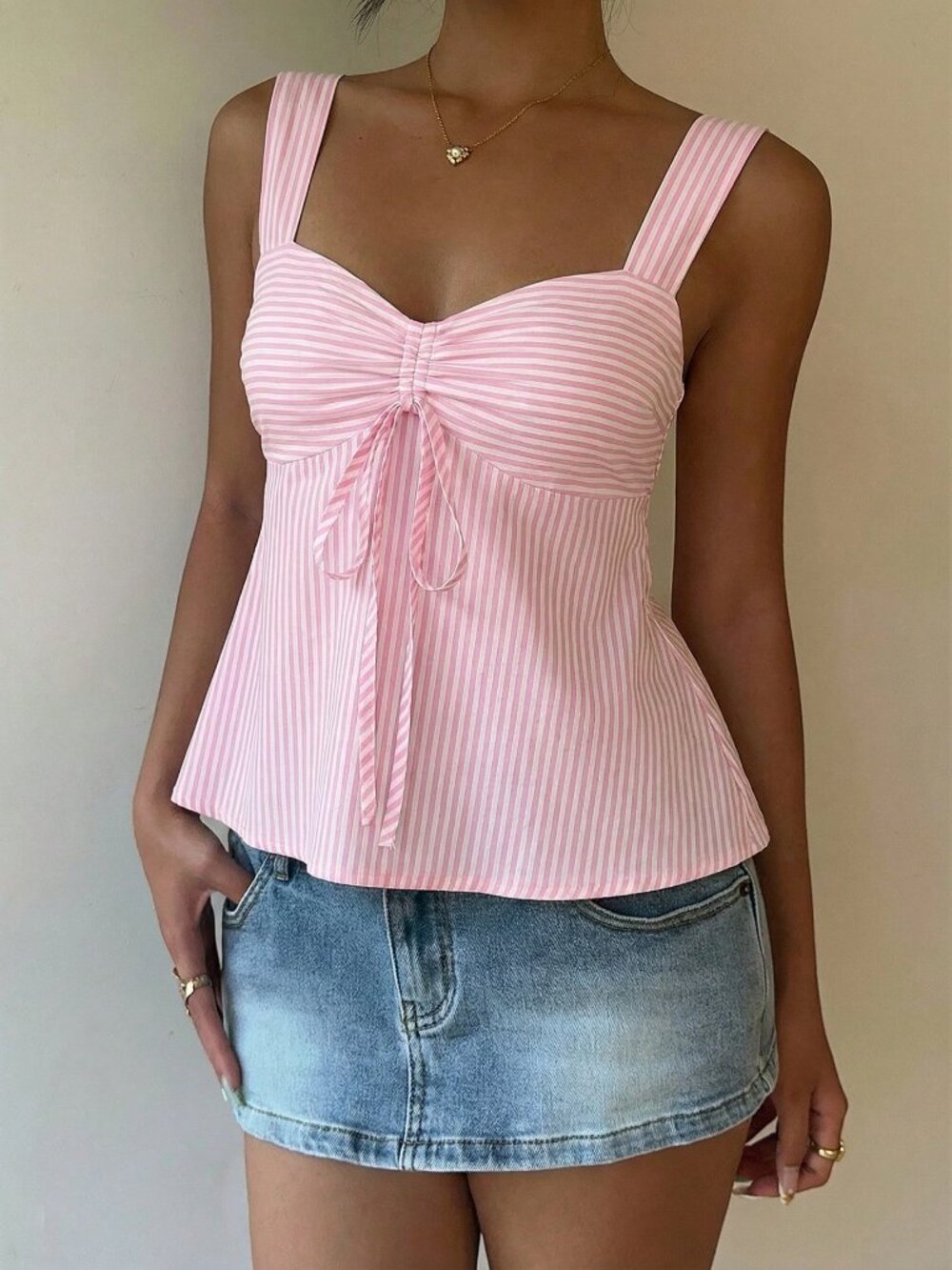 Multicolor boho Casual Women's striped Camisole Tank Top - Picture 5 of 5